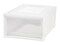 IRIS USA 31 Quart Plastic Stackable Medium Box Chest Drawer Storage, White